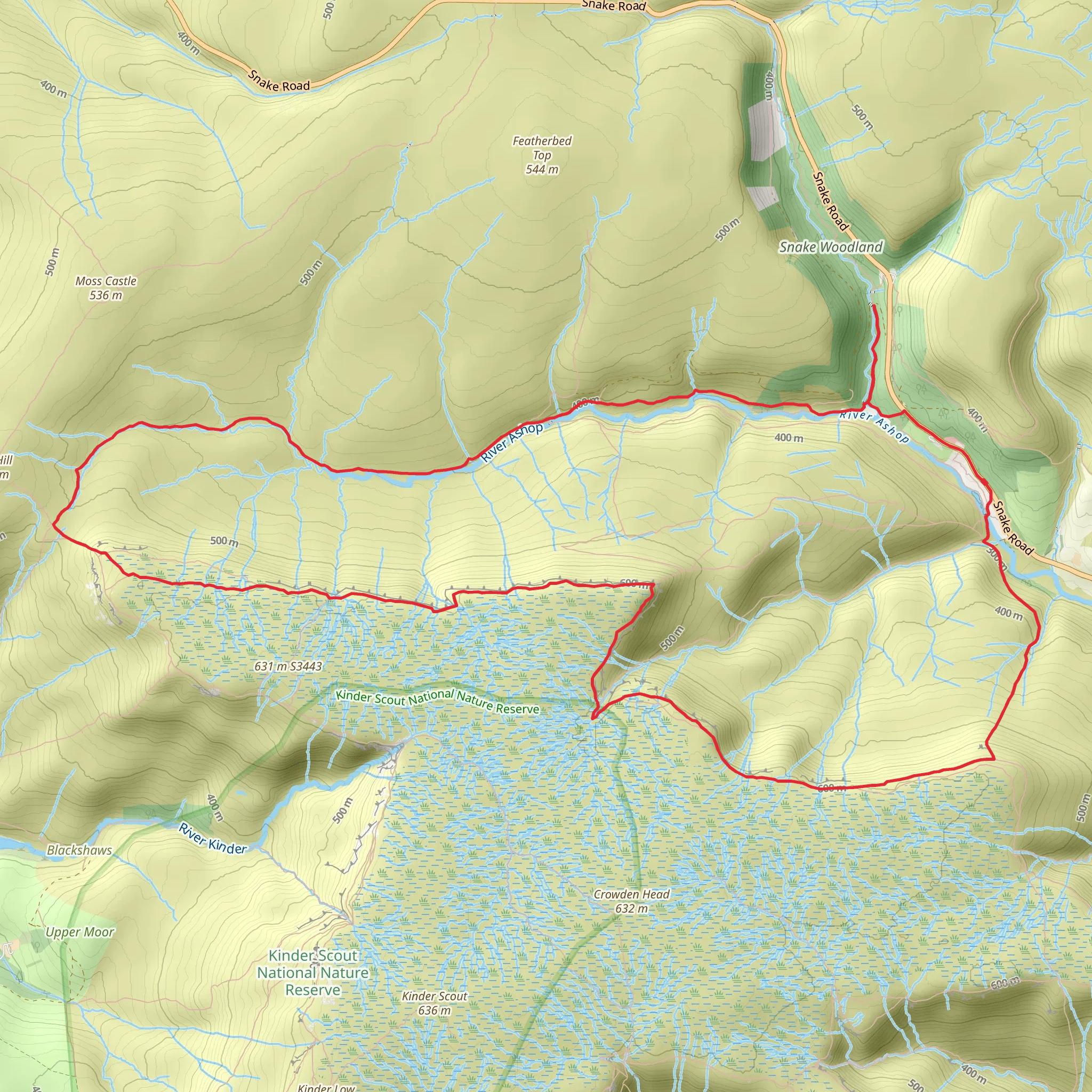 Ashop Head, Black Ashop Moor and Seal Edge Loop mobile static map