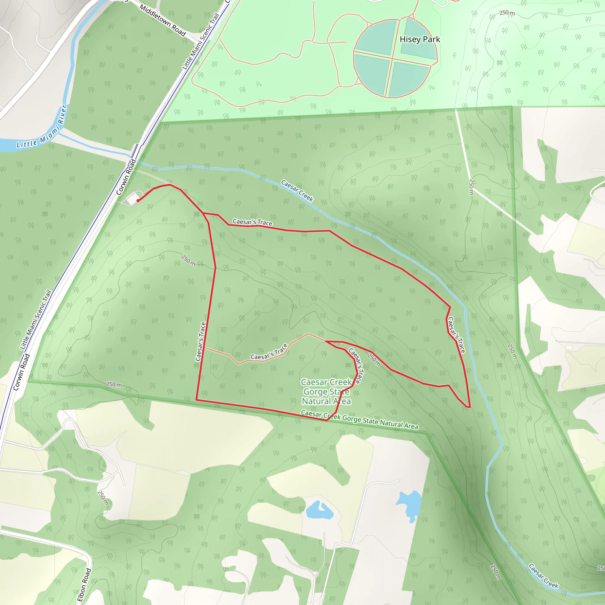 Caesar Creek Gorge Trail mobile static map