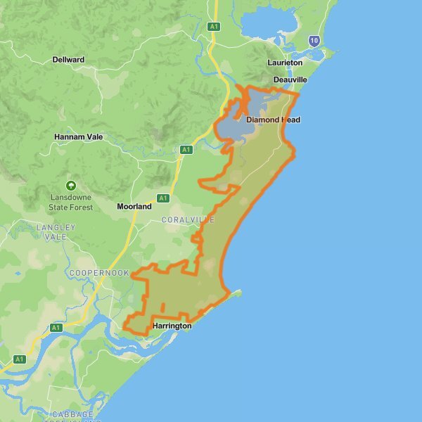 Crowdy Bay National Park mobile static map