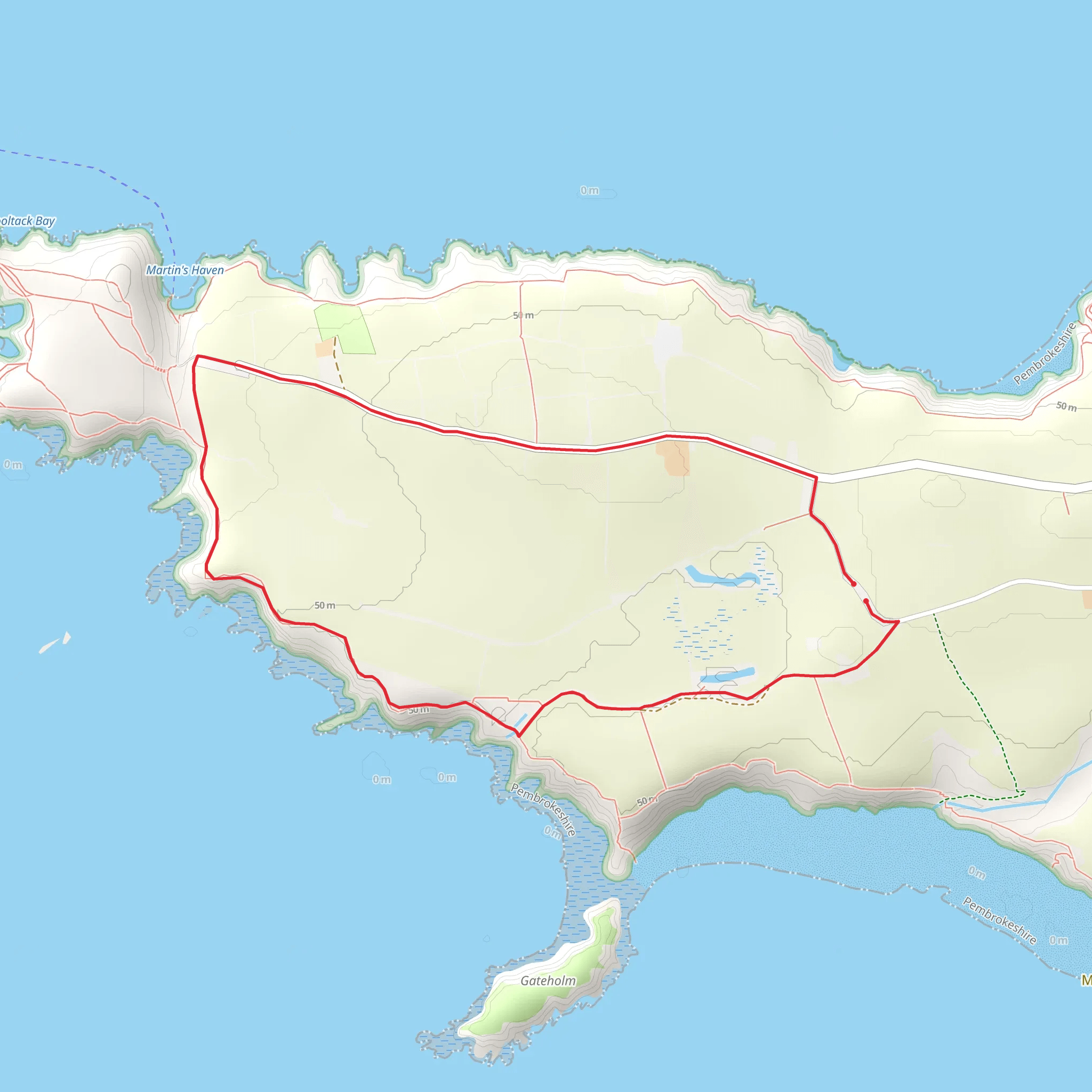 Deer Park to Marloes Youth Hostel mobile static map