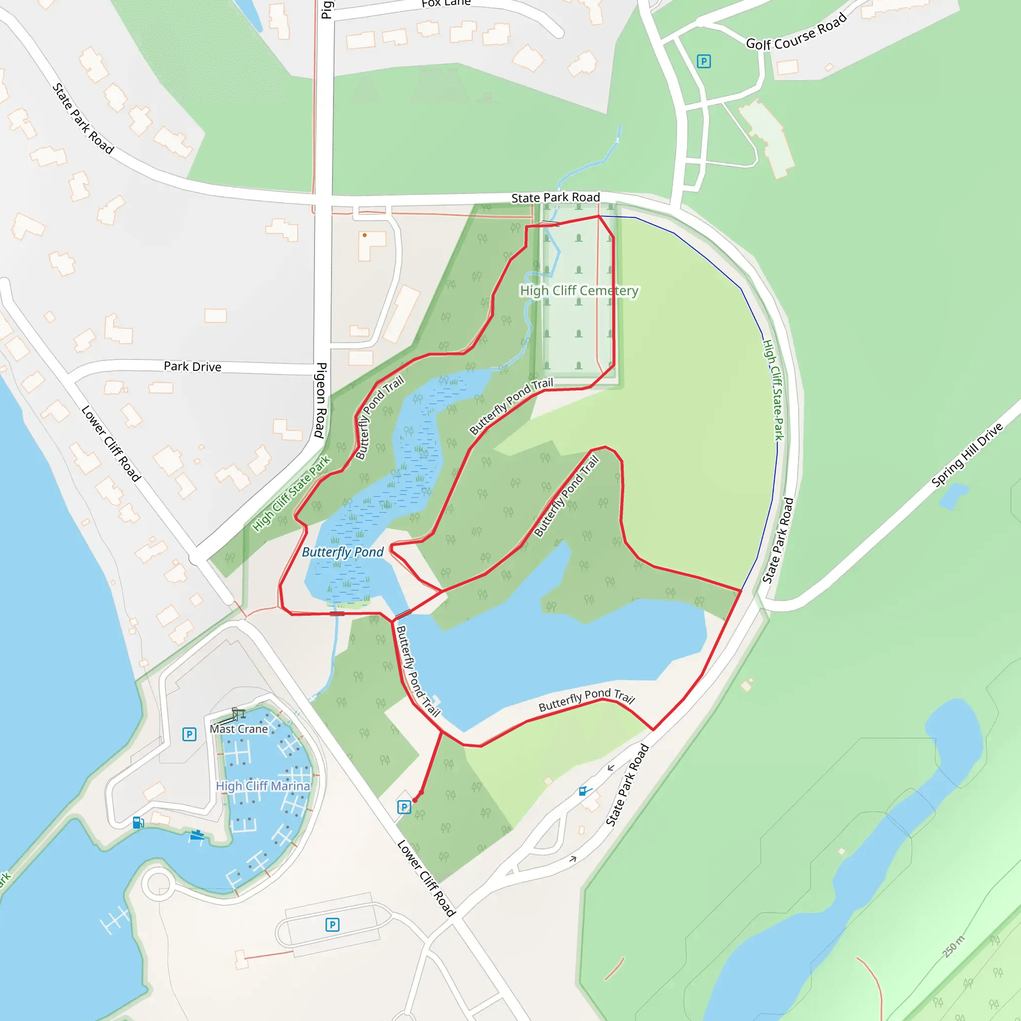 Butterfly Pond Loop Trail mobile static map