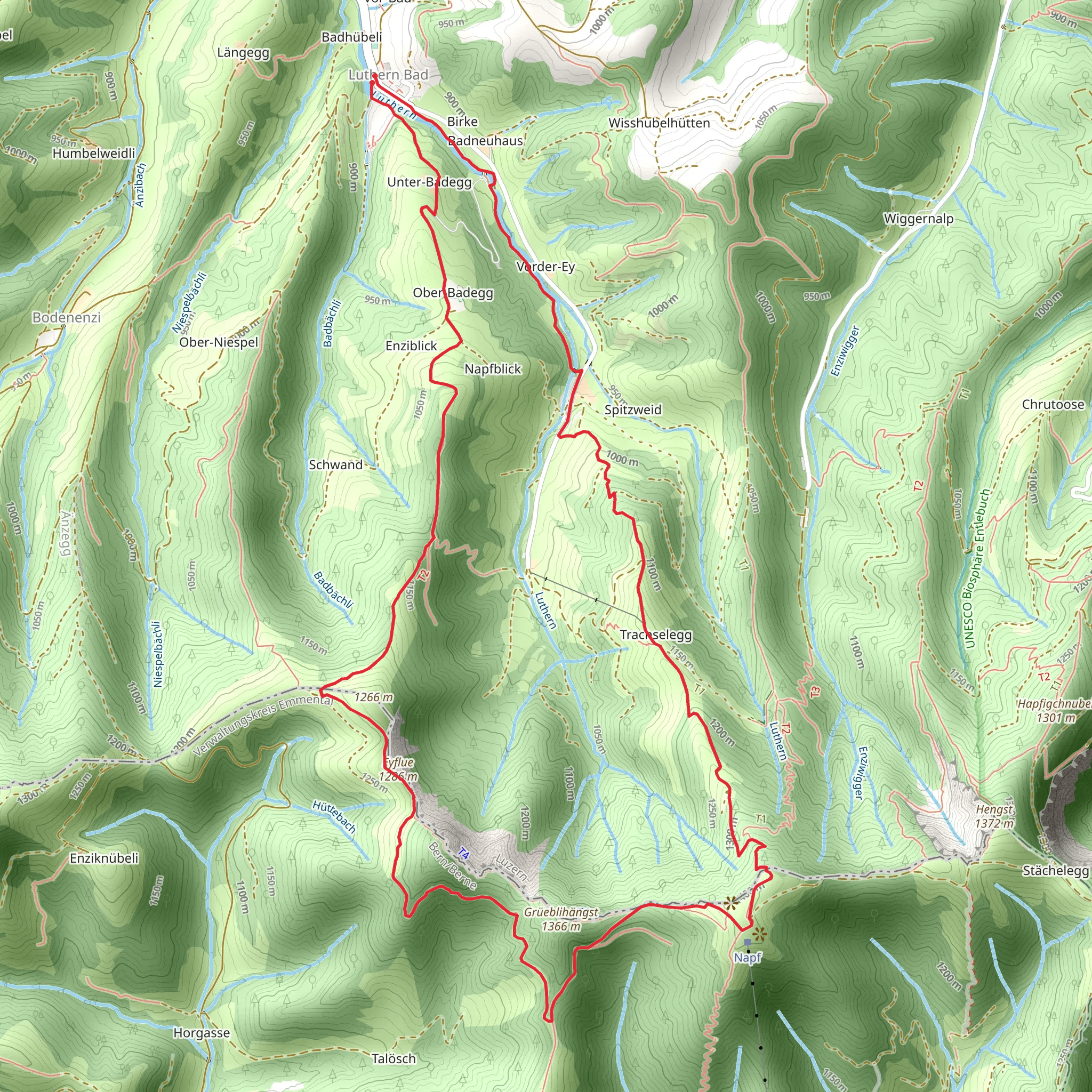 Rundwanderung Luthern Bad - Napf mobile static map