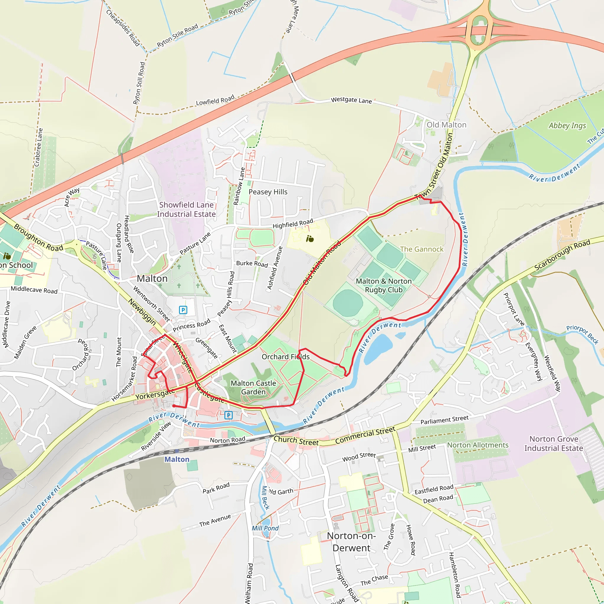Malton Circular Walk mobile static map
