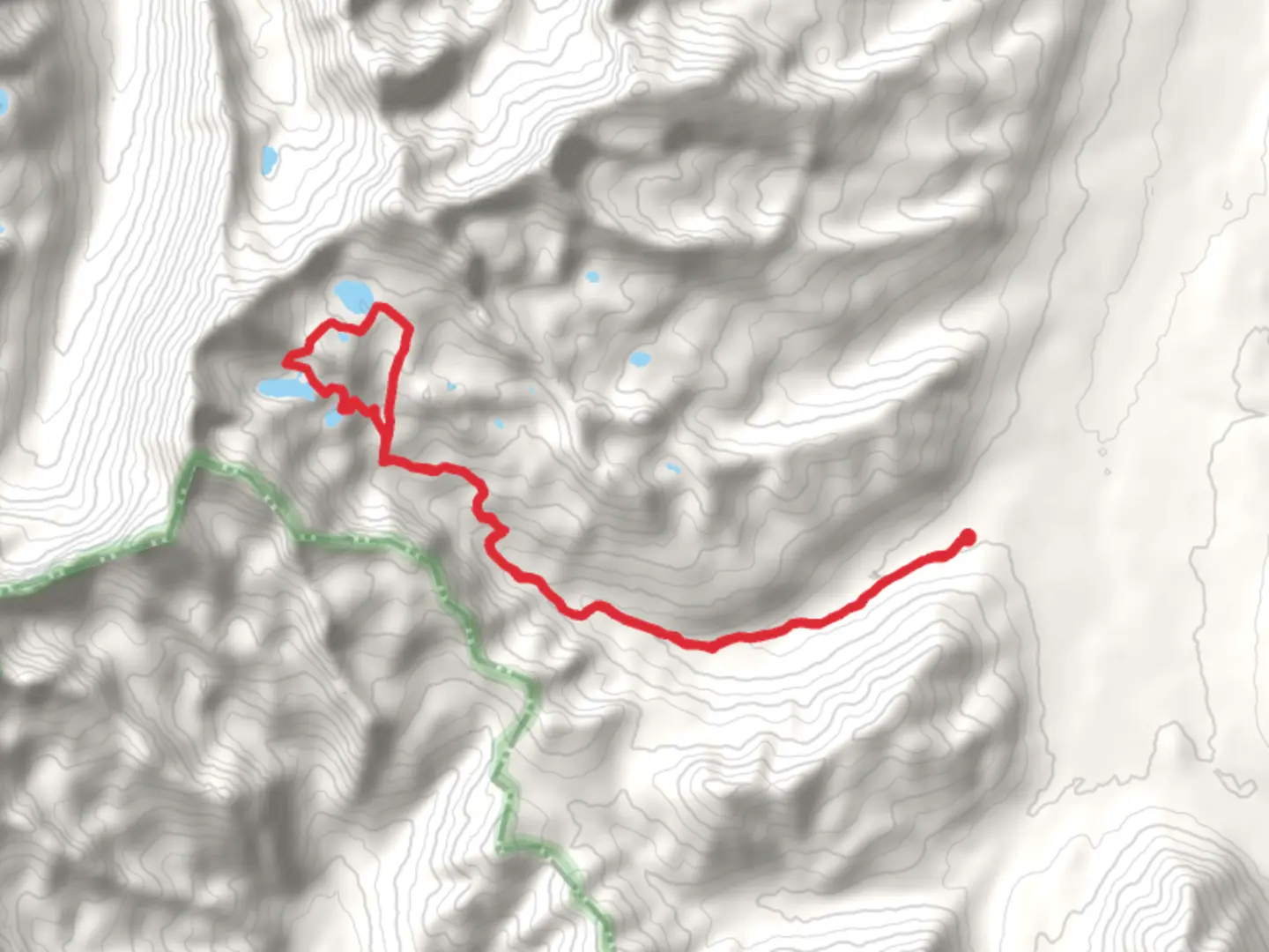 An image depicting the trail Goat Lake and Betty Lake via Broad Canyon Trail and its surrounding area.