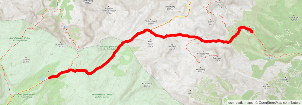 Northern Alpine Trail stage 18 Map