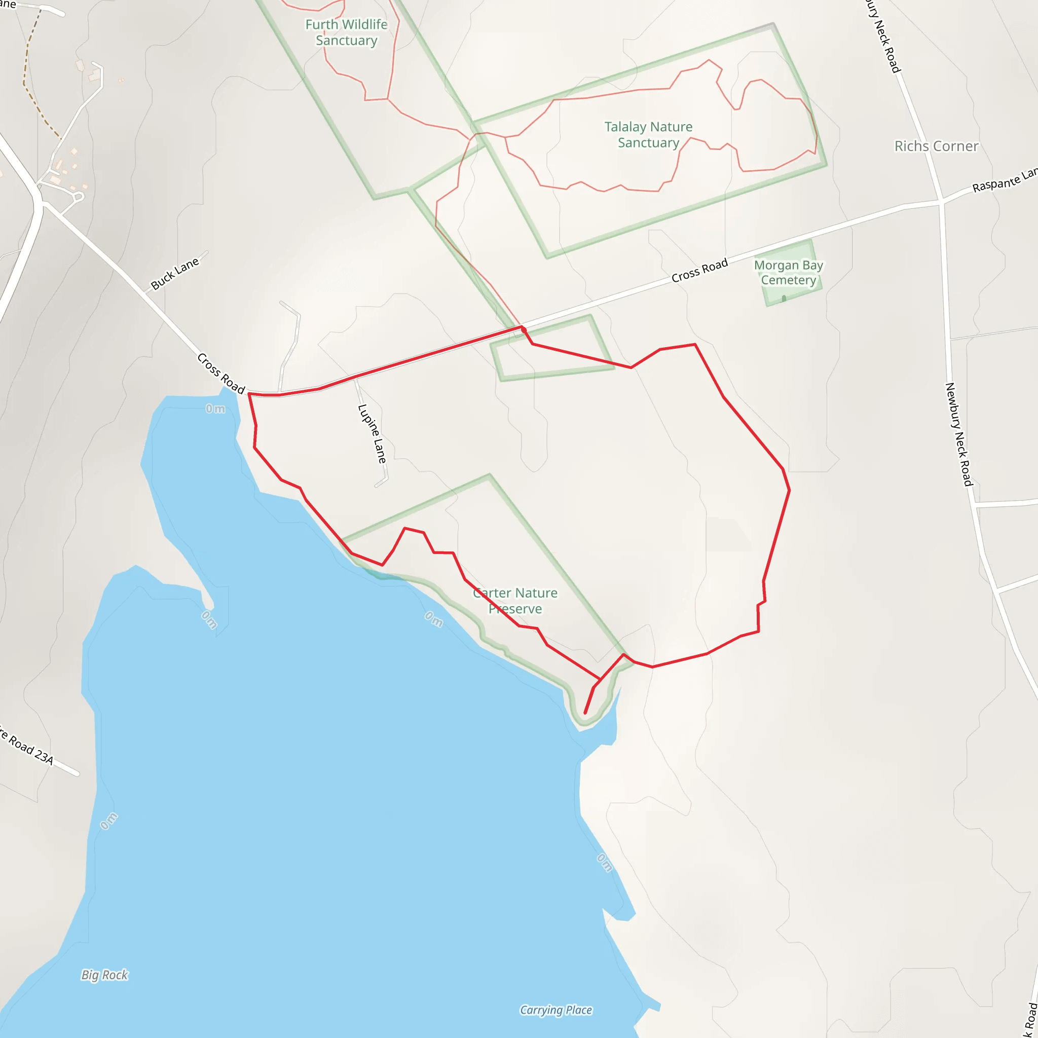 Union River Loop from Cross Road mobile static map