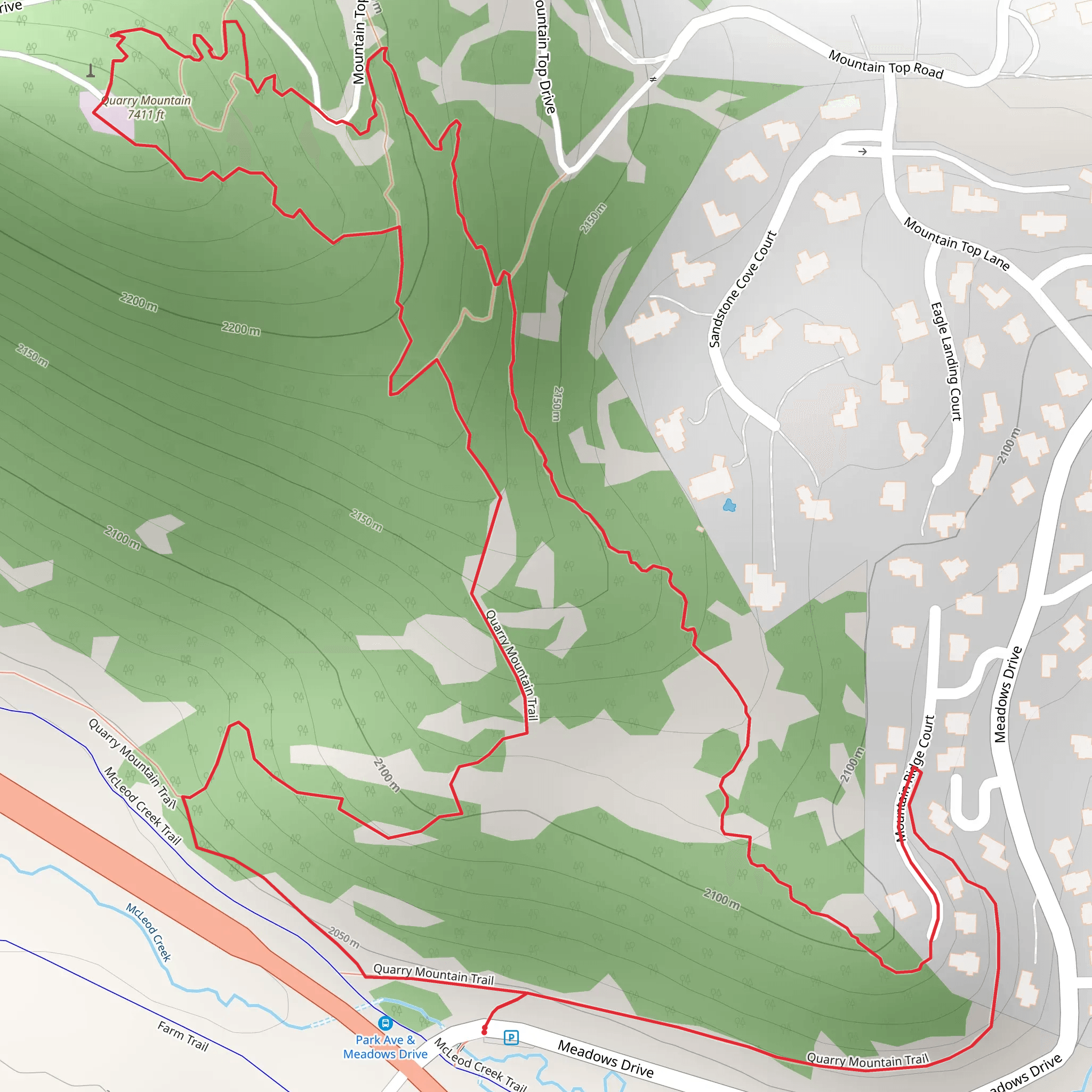 Quarry Mountain Loop Trail mobile static map