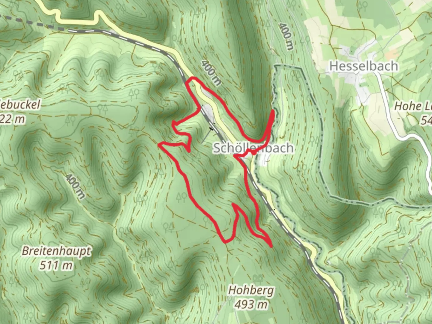 An image depicting the trail Haintal Weg and its surrounding area.