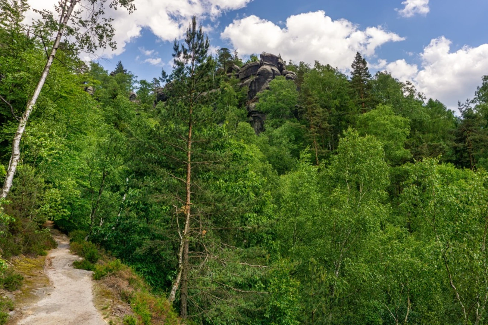 An image depicting the trail Malerweg and its surrounding area.