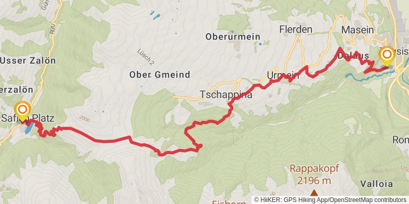 Walserweg stage 4 Map