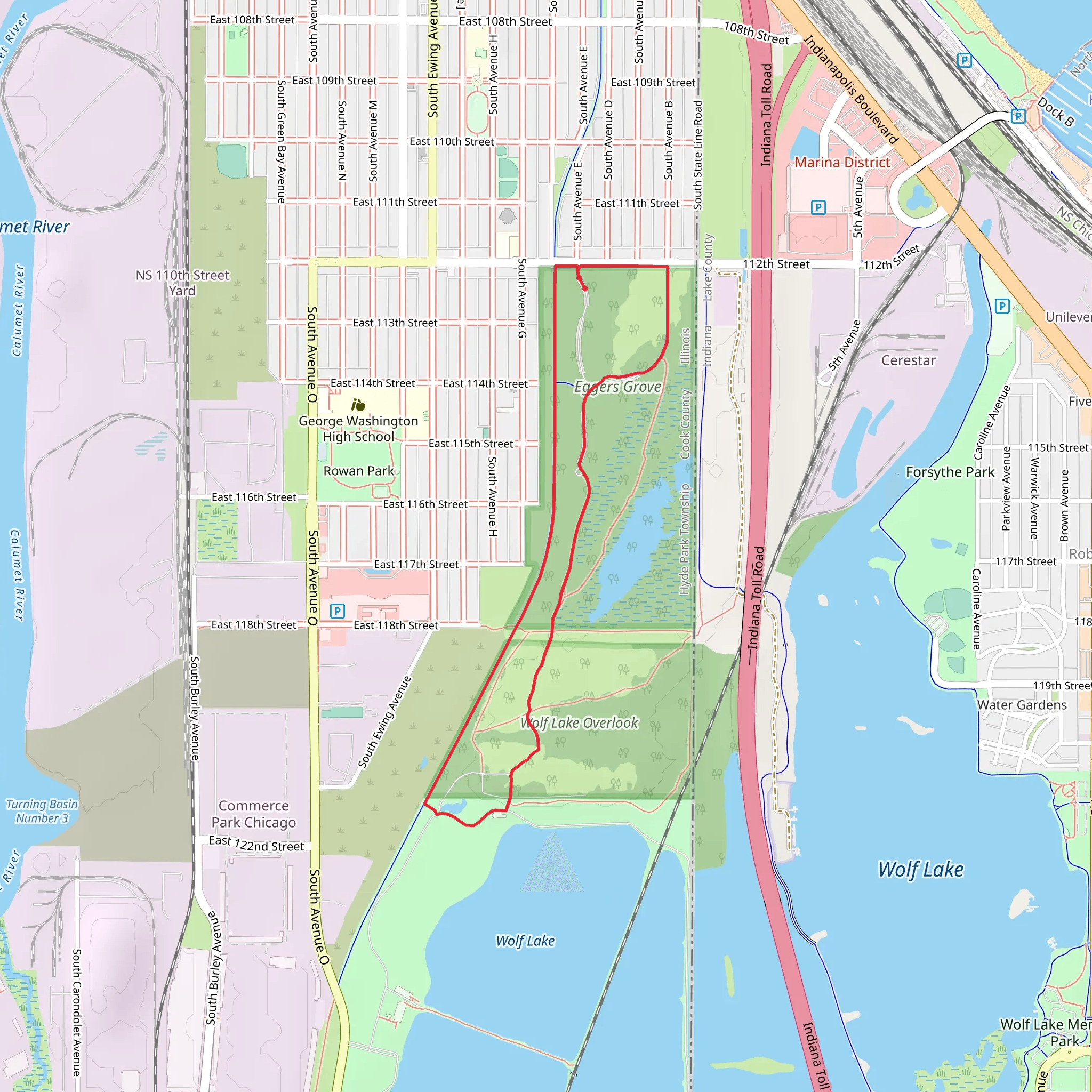 Eggers Grove Loop mobile static map