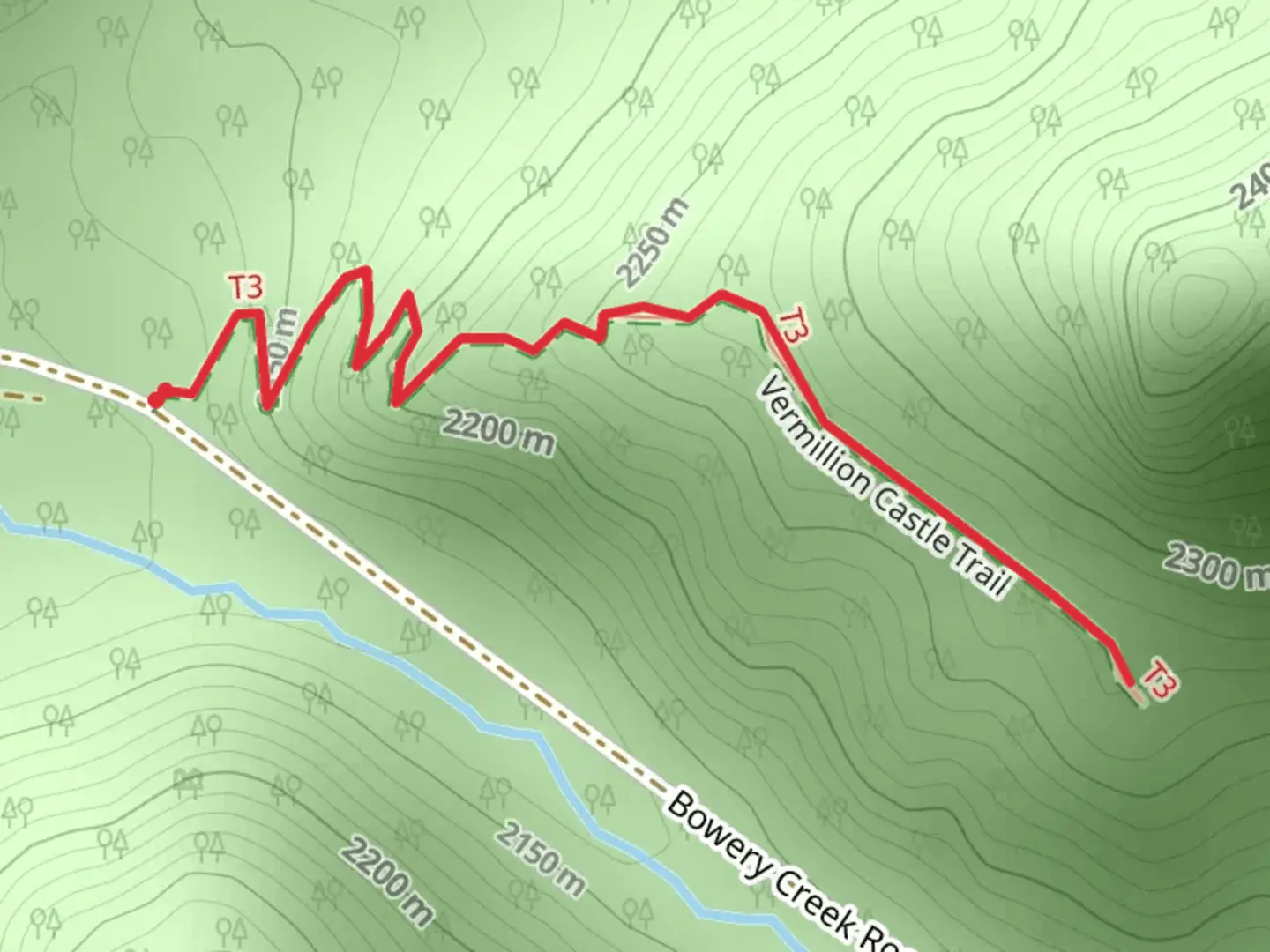 An image depicting the trail Vermillion Castle Trail and its surrounding area.