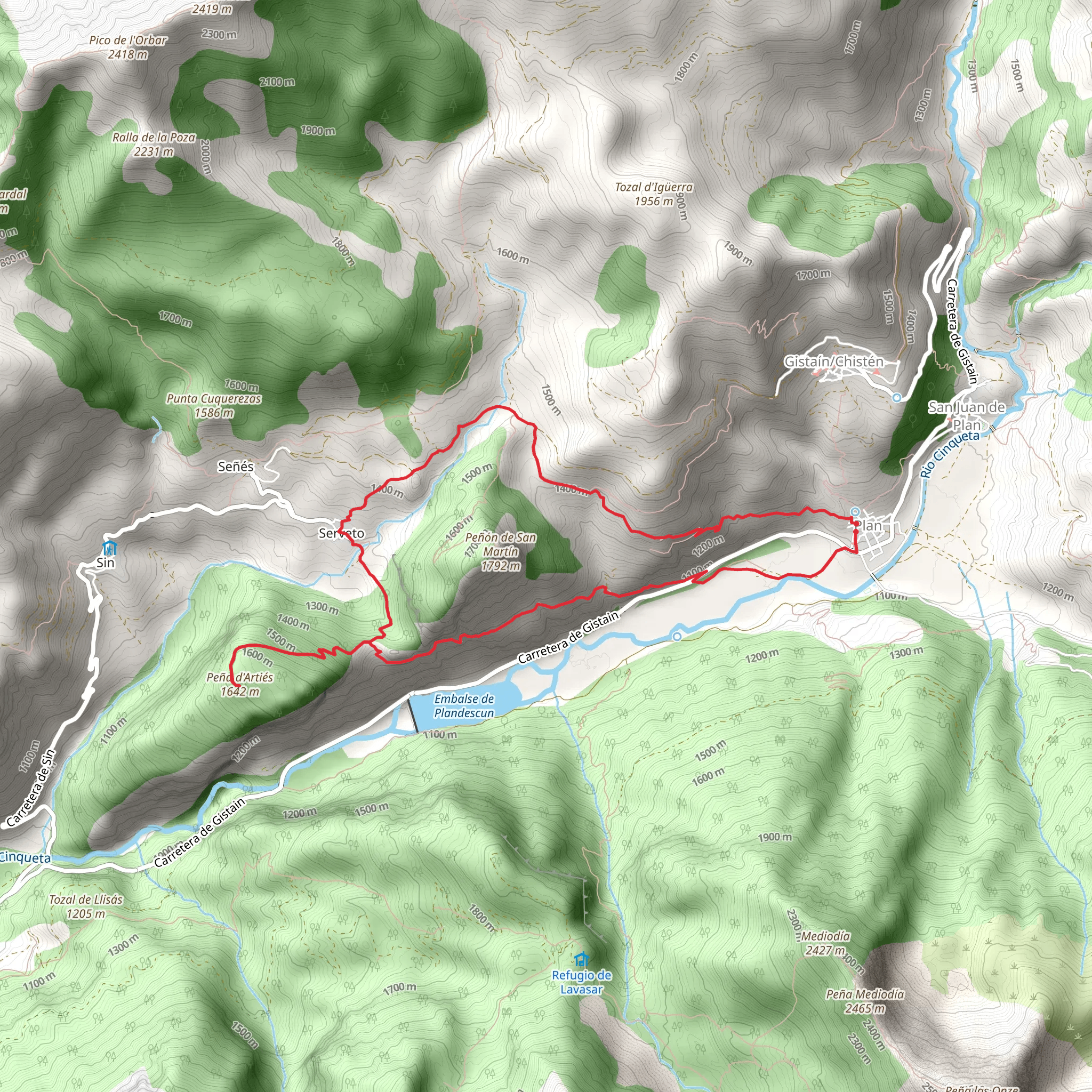 Peña de Artiés PR-HU 037-b mobile static map