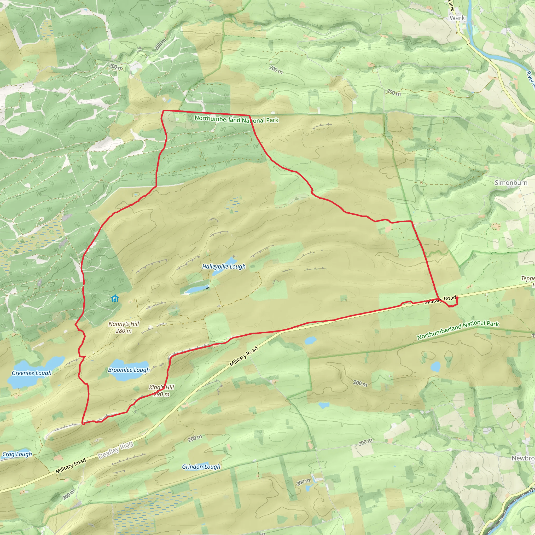 Hadrian's Wall and Haughton Common mobile static map