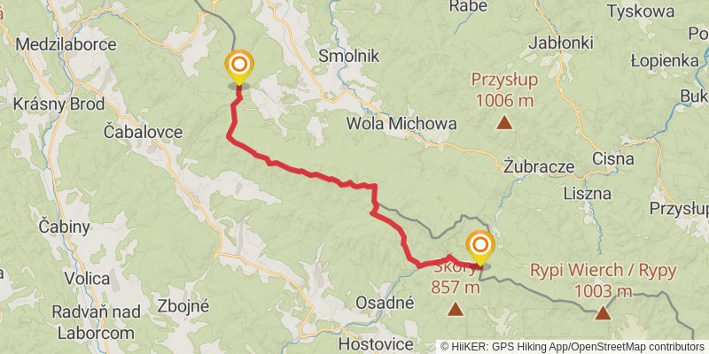 Trans Carpathian Hike stage 37 Map
