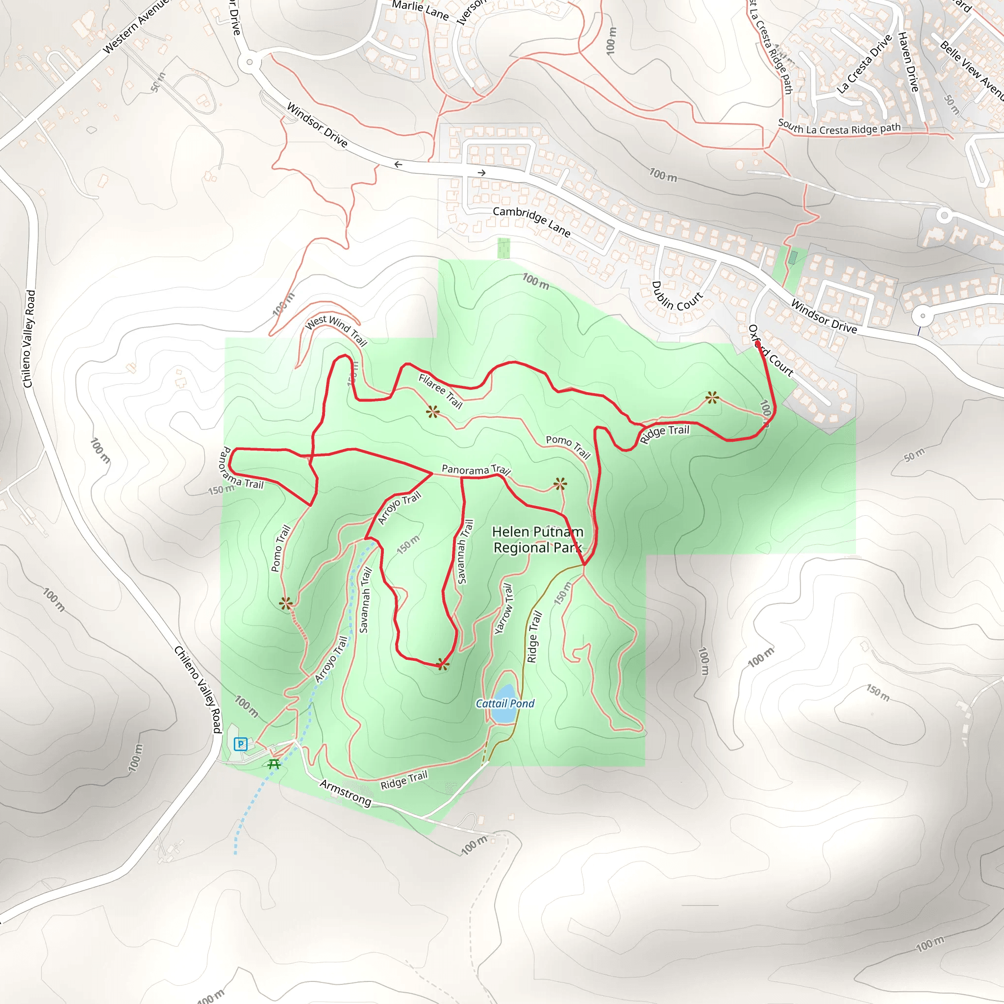Ridge, Savannah and Filaree Loop Trail mobile static map