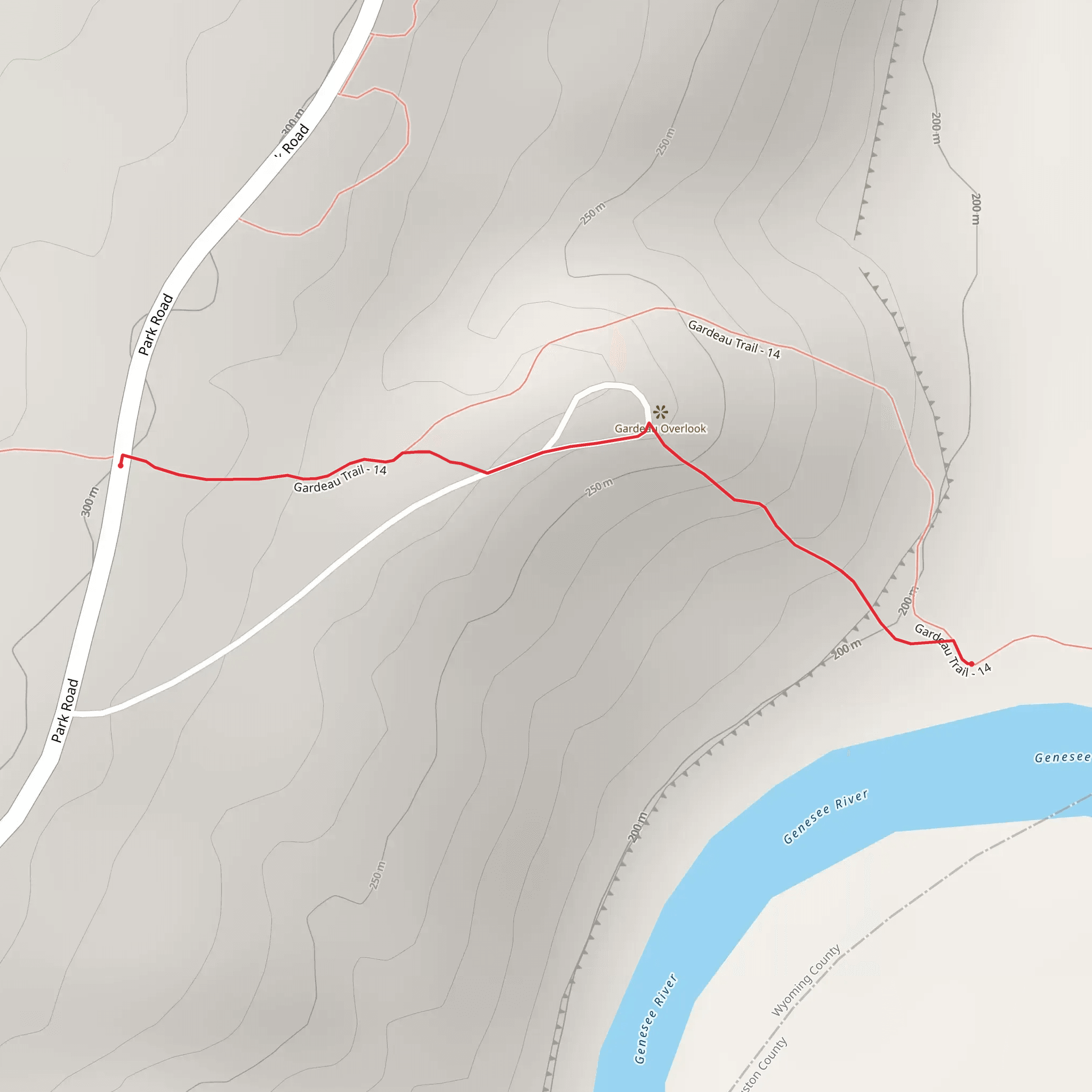 Genesee River View via Gardeau Trail mobile static map