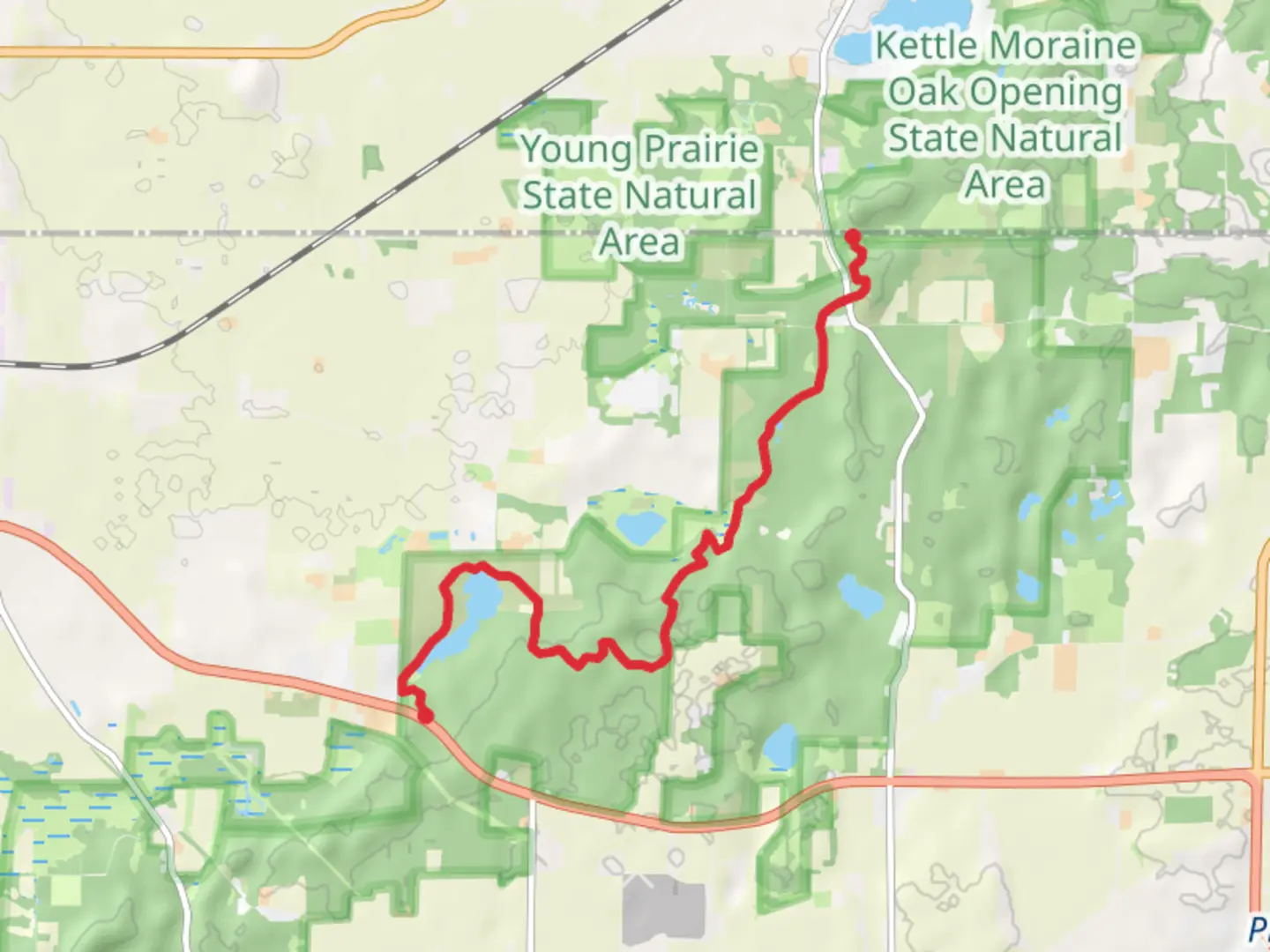 An image depicting the trail Ice Age Trail - Bald Bluff and its surrounding area.
