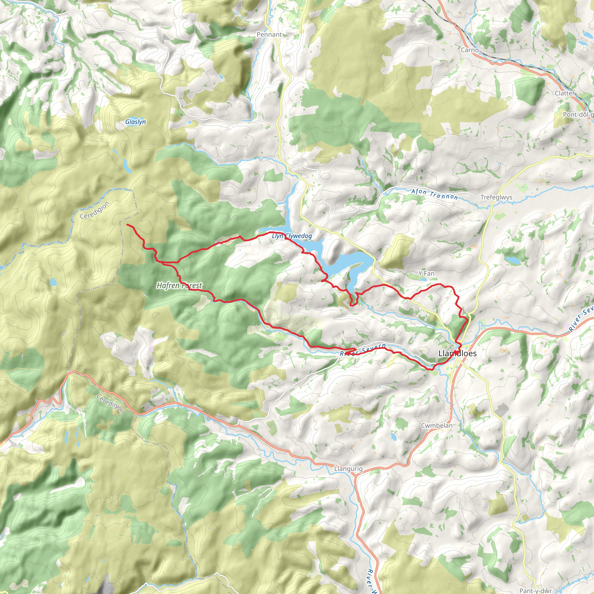 Llanidoes Loop mobile static map