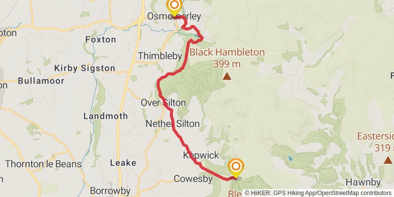 Hambleton Hobble Walk stage 3 Map