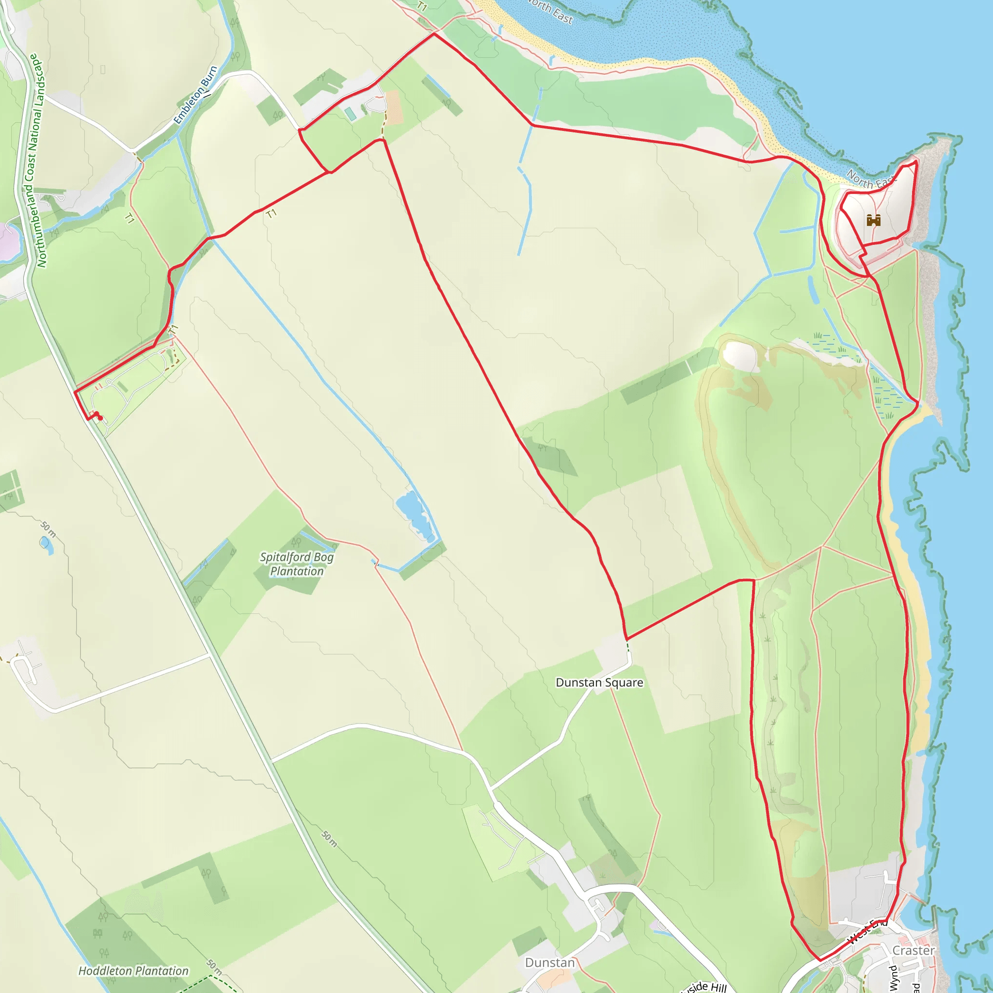 Dunstanburgh Castle Loop mobile static map