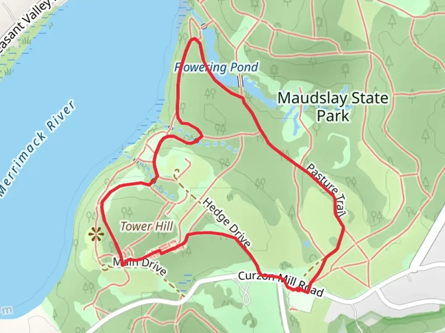 An image depicting the trail Rhododendron Dell Loop Trail and its surrounding area.