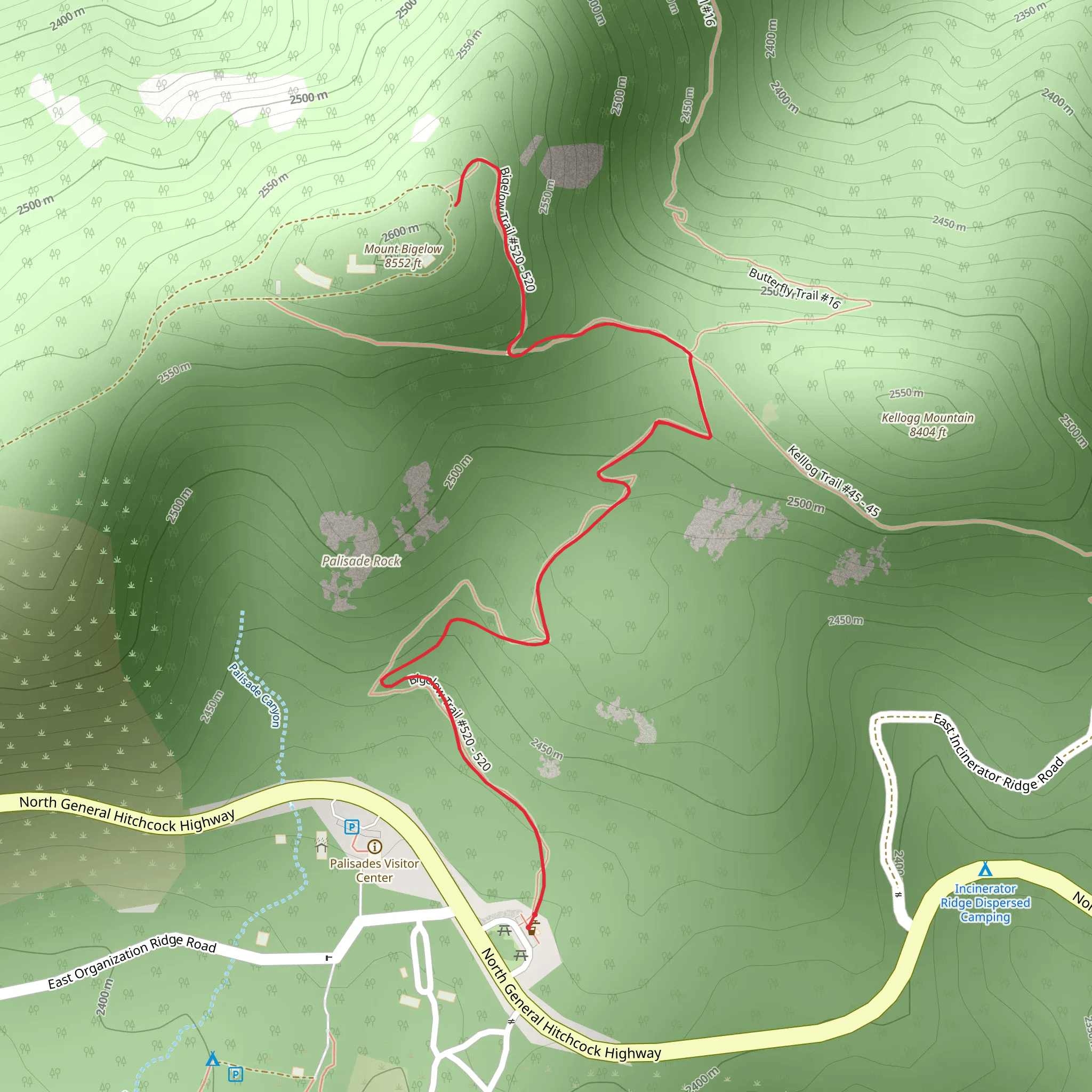 Bigelow Trail mobile static map