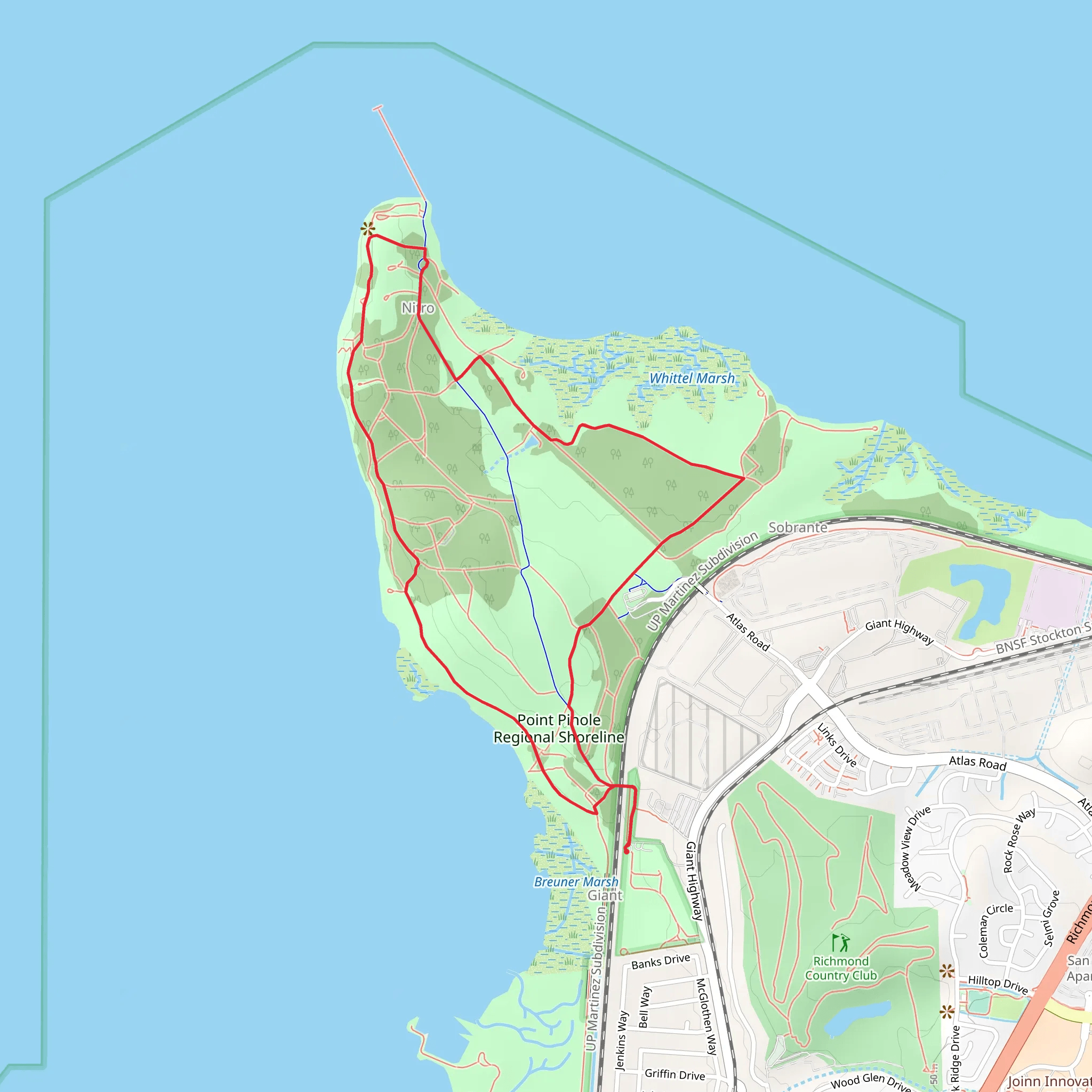 Cook's Point Bay View Loop Trail mobile static map