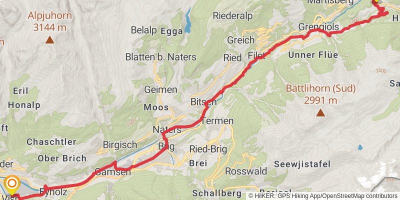 Camino Müstair-Geneva via Martigny stage 22 Map