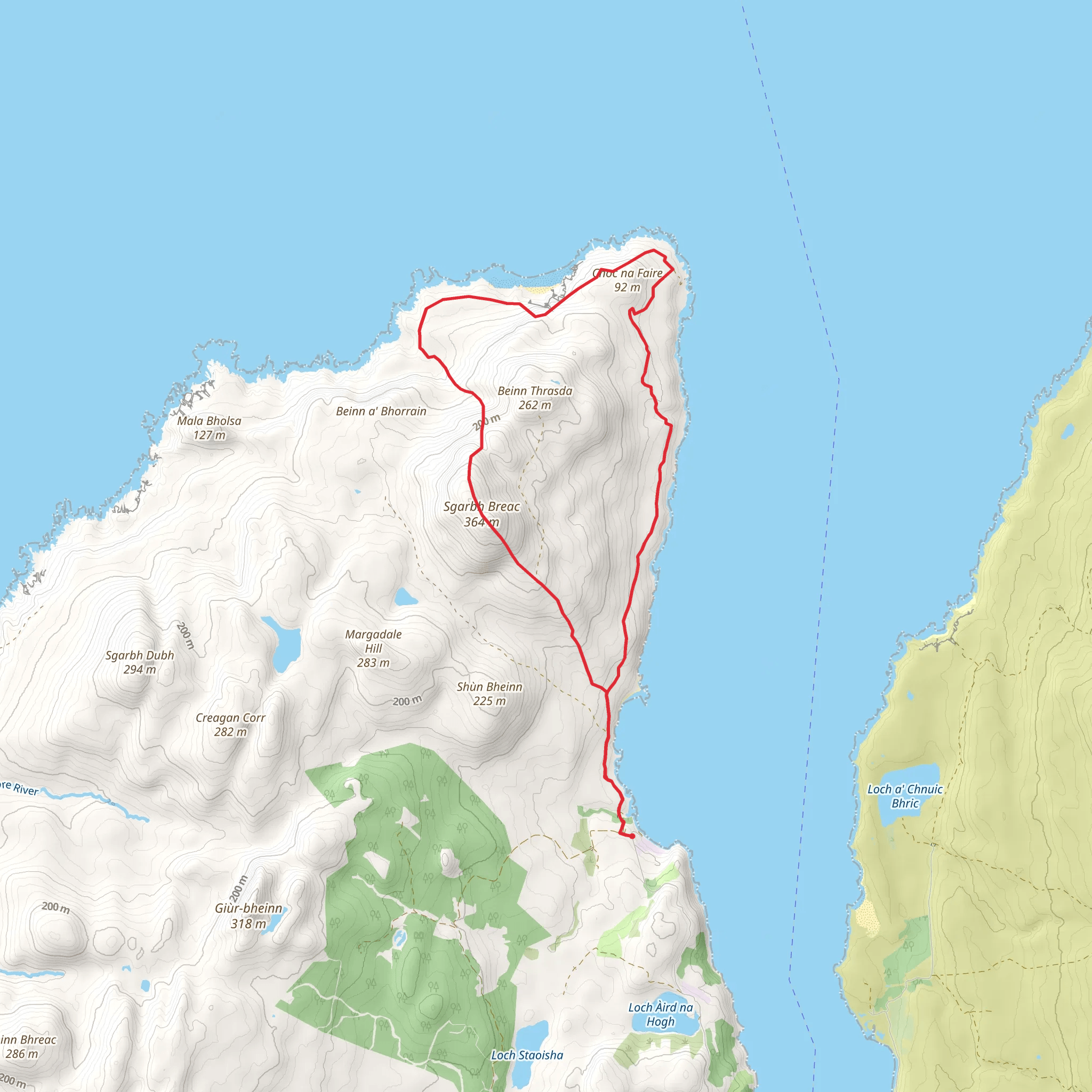 Rubh' A'Mhail Loop via Sgarbh Breac mobile static map