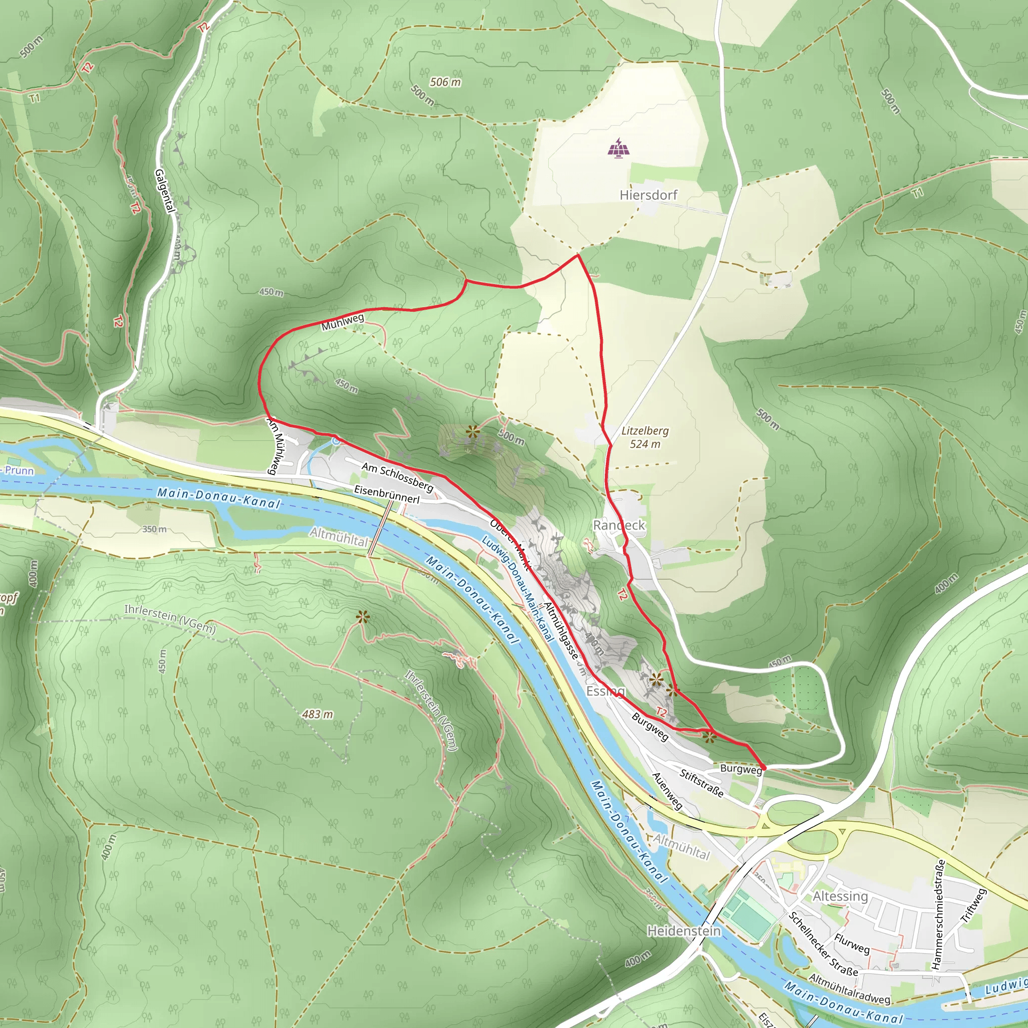 Rundweg Essing Loop mobile static map