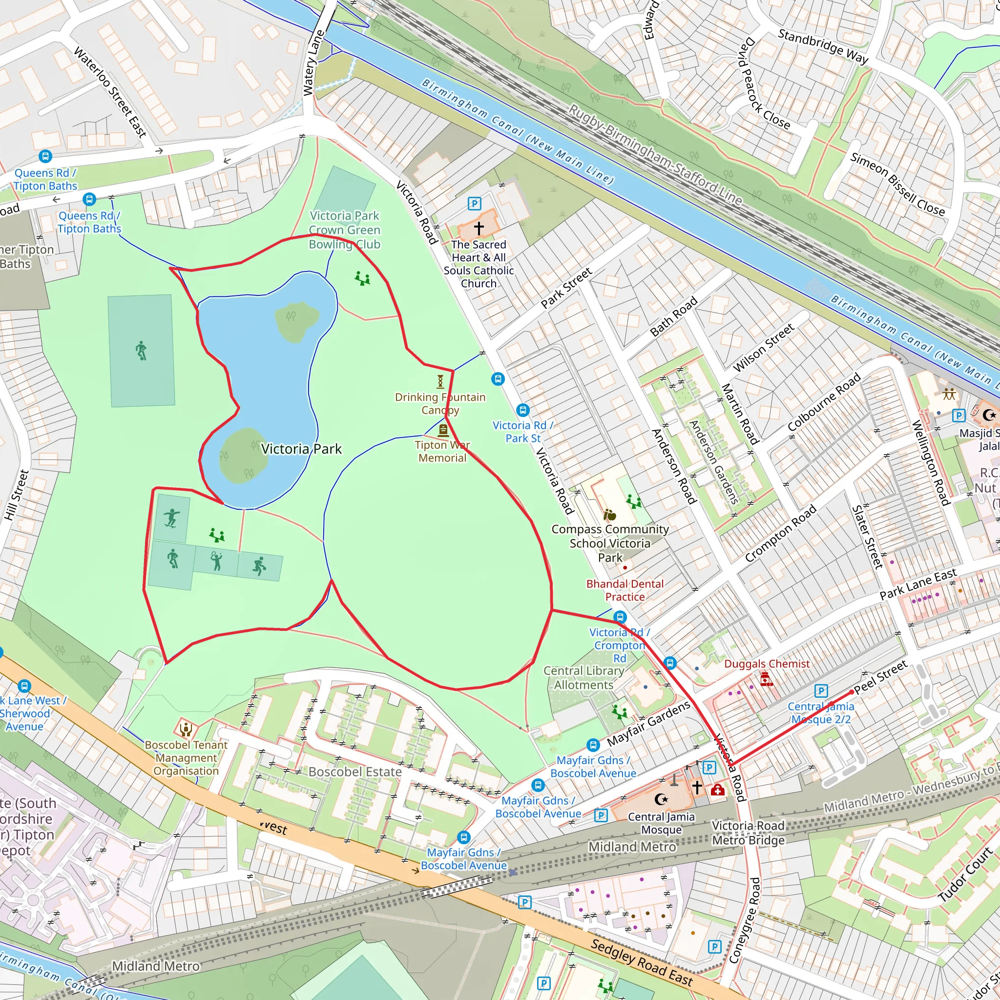 Victoria Park Loop mobile static map
