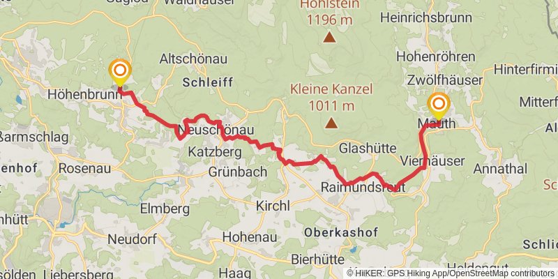 Goldsteig stage 19 Map