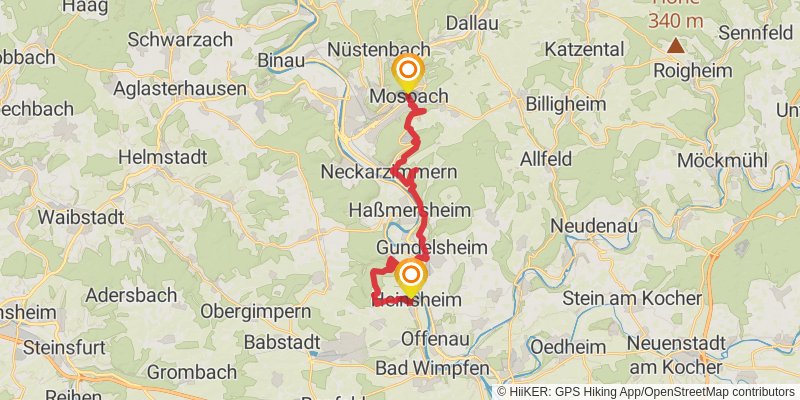 Neckarsteig stage 7 Map