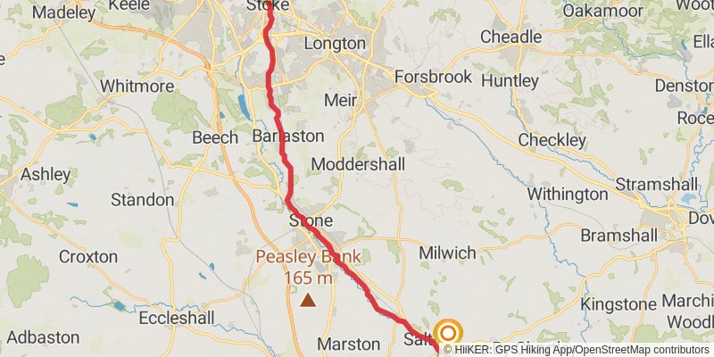 Trent and Mersey Canal Walk stage 4 Map