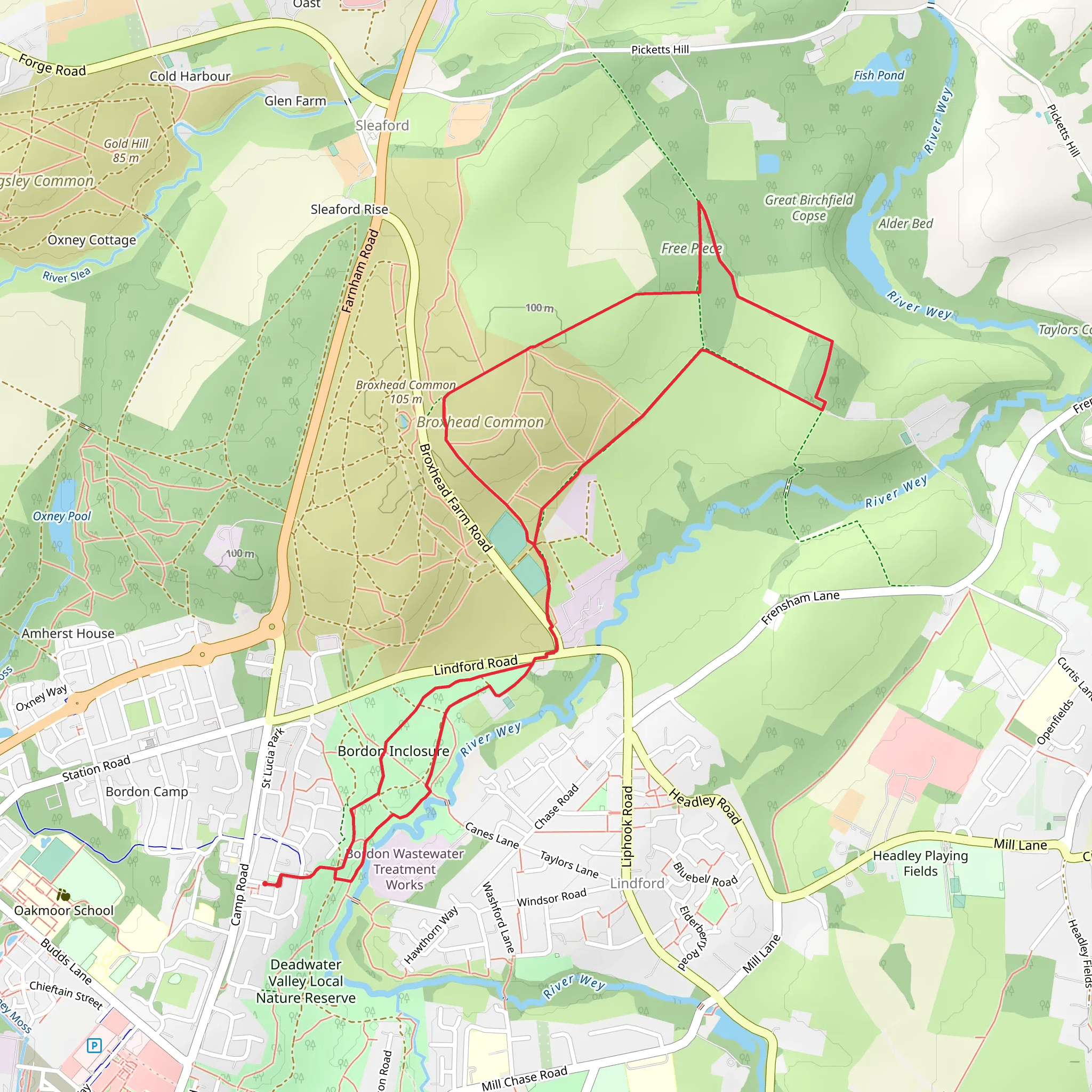 Bordon Inclosure Loop mobile static map