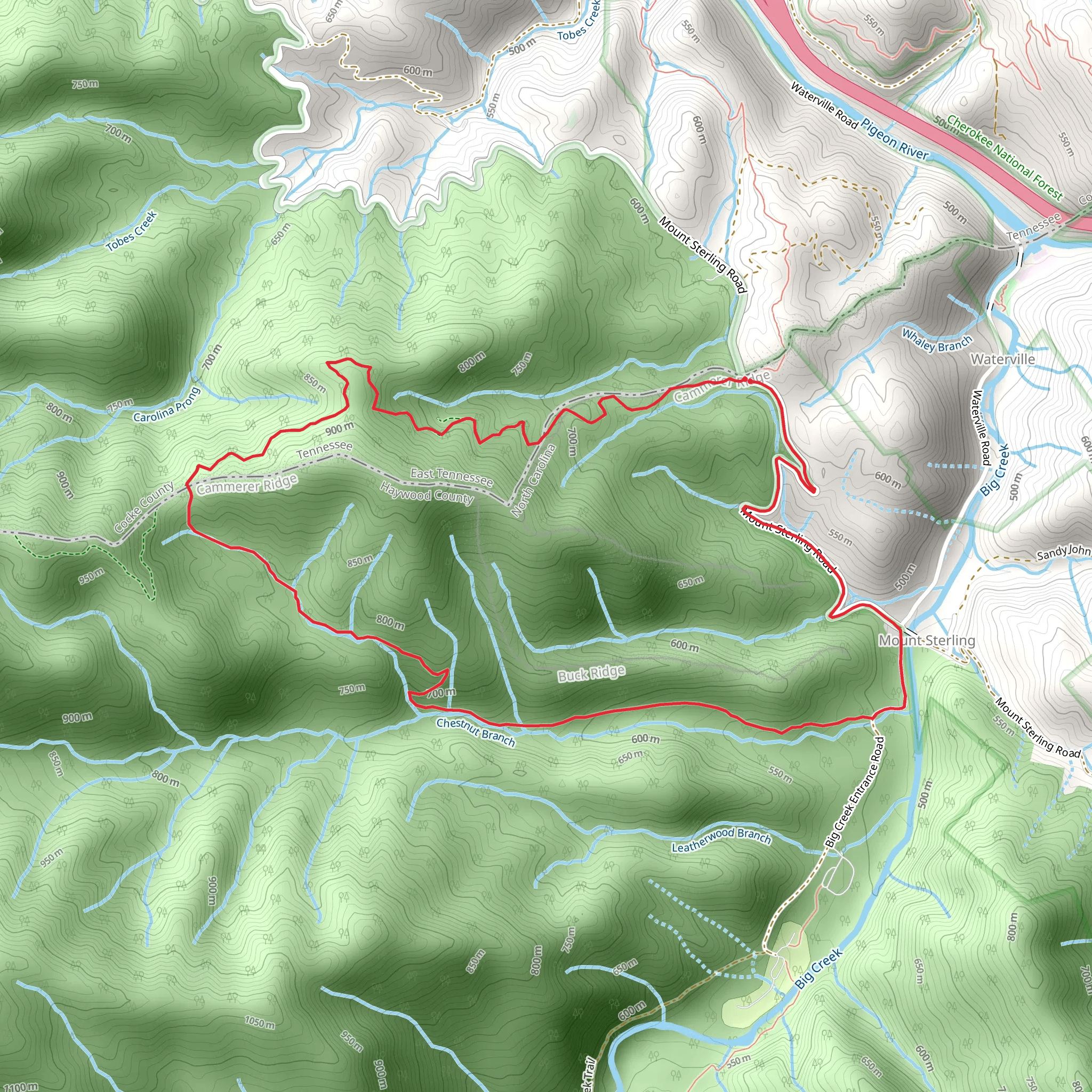 Appalachian Trail and Chestnut Branch Loop Trail mobile static map