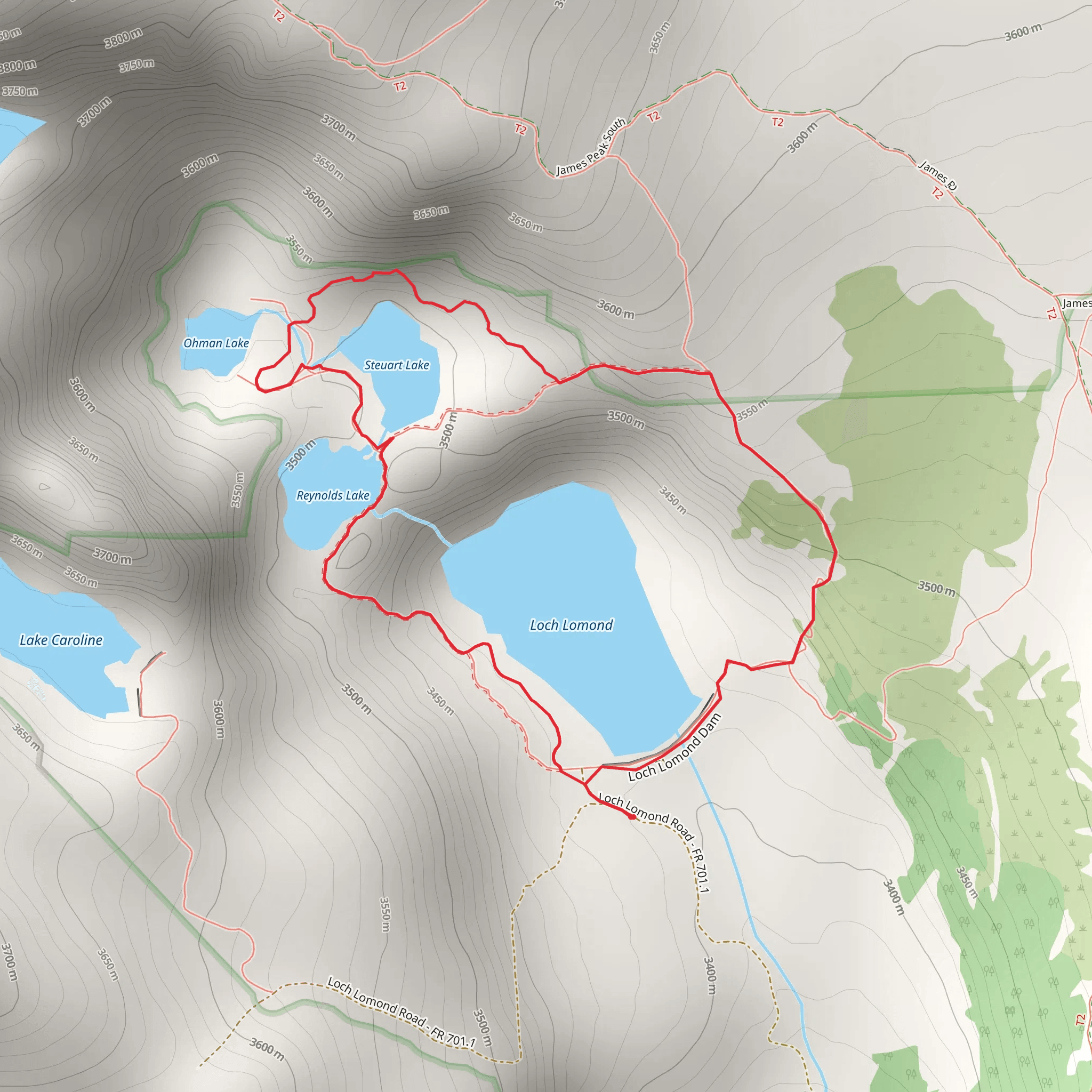 Loch Lomand and Stewart Lake Loop mobile static map