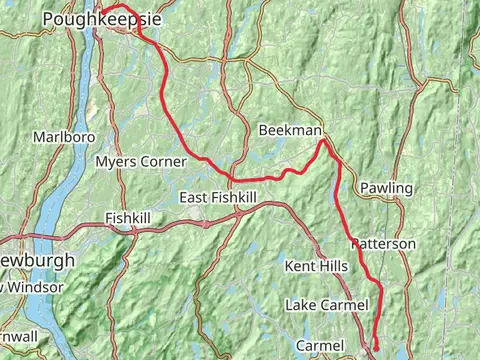 Lake Tonetta to Poughkeepsie via Maybrook Trailway