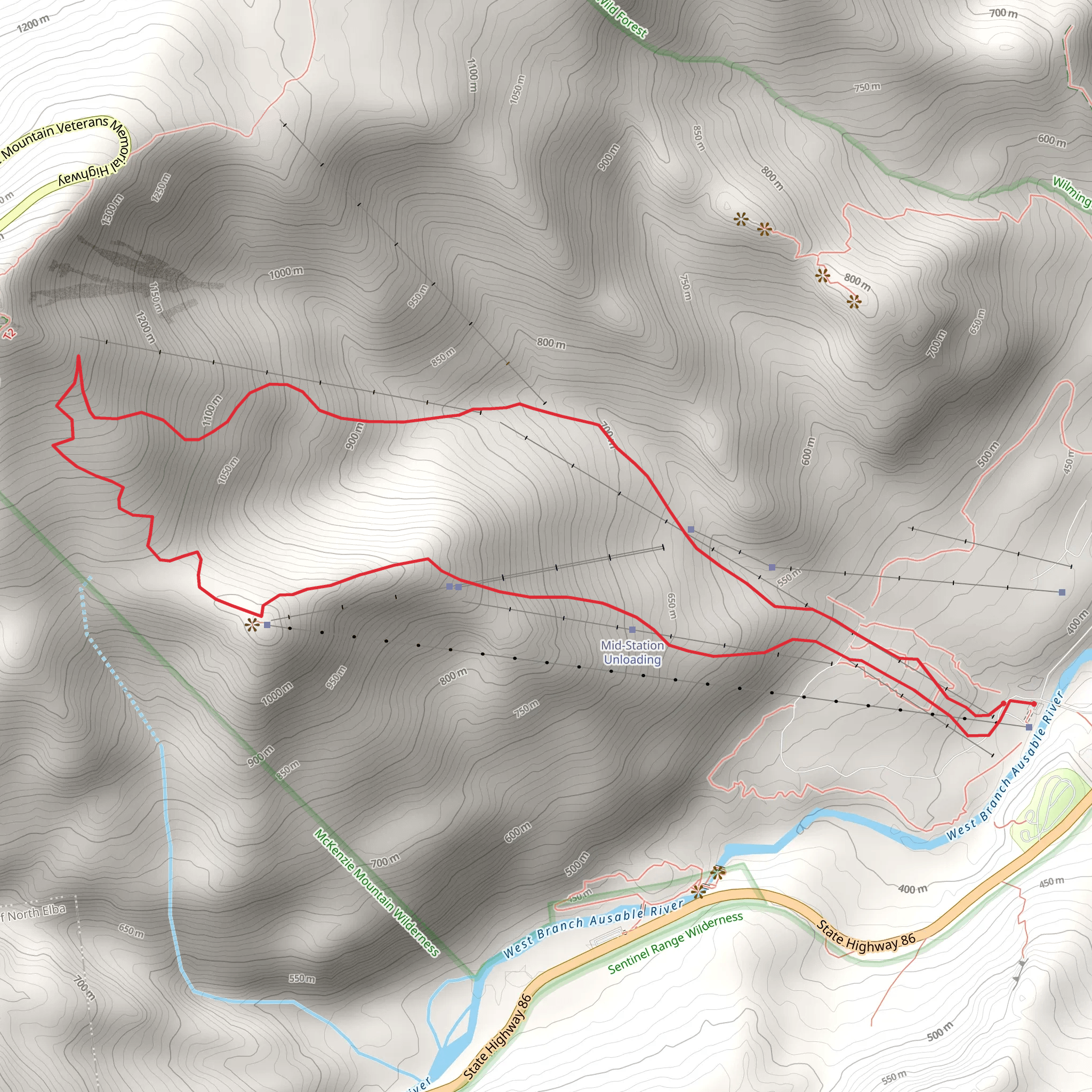 Little Whiteface Mountain Loop mobile static map