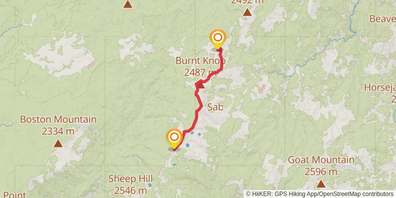 Idaho Centennial Trail stage 38 Map