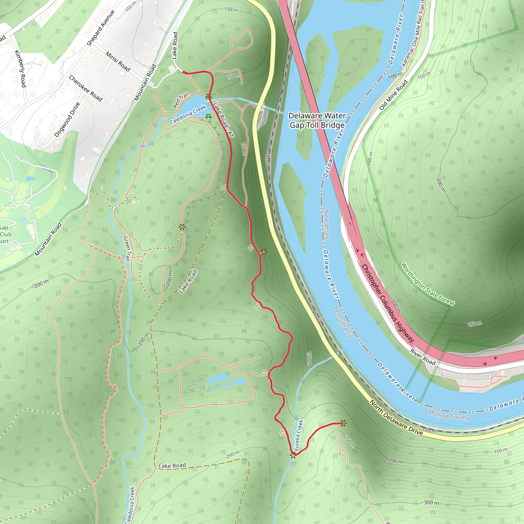 Lenape Lake - Appalachian Trail mobile static map