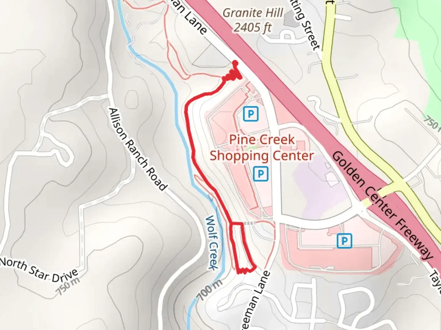 An image depicting the trail Wolf Creek Trail and its surrounding area.