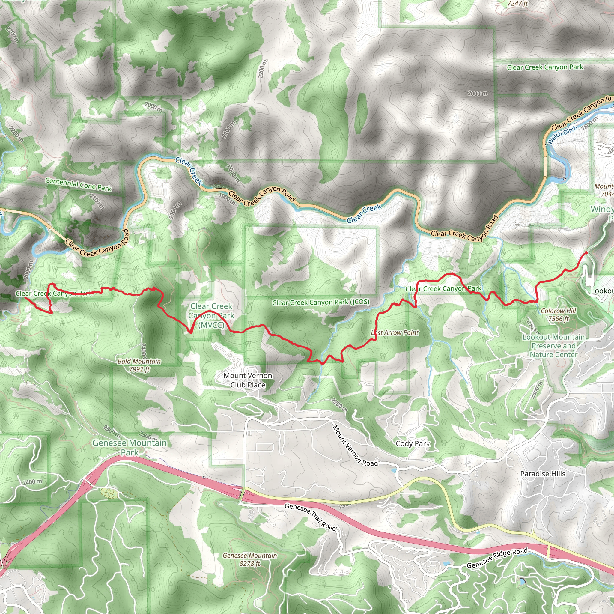 Beaver Brook Trail from Lookout Mountain Road mobile static map