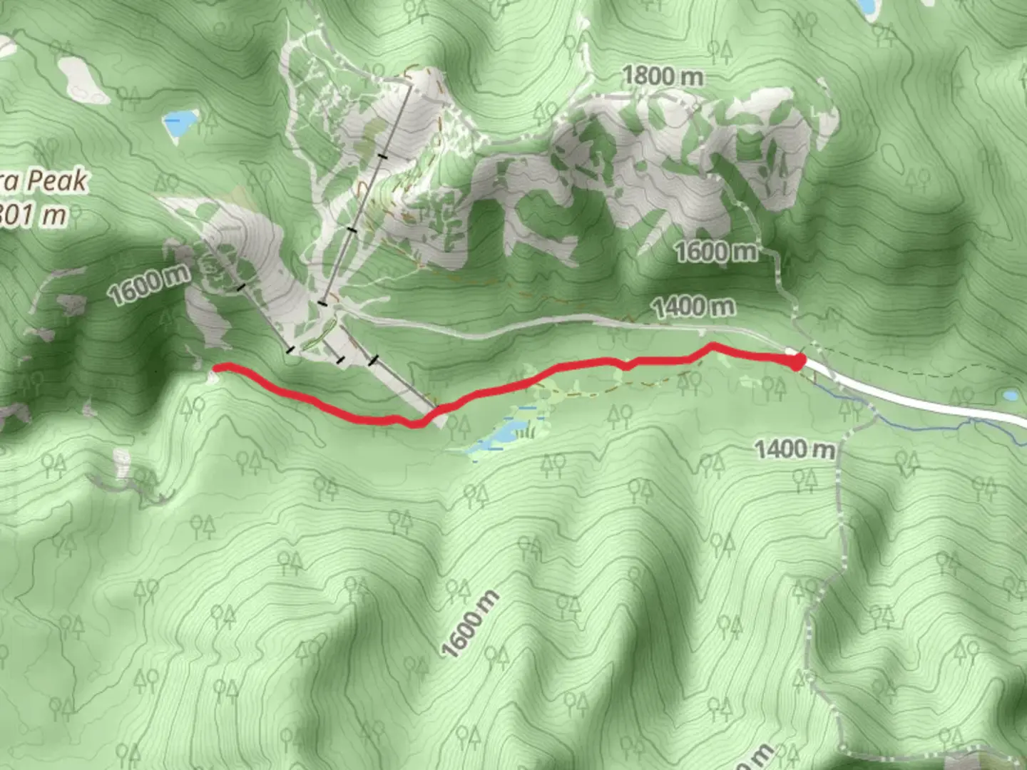An image depicting the trail Nepopekum Creek via Strawberry Flats and its surrounding area.