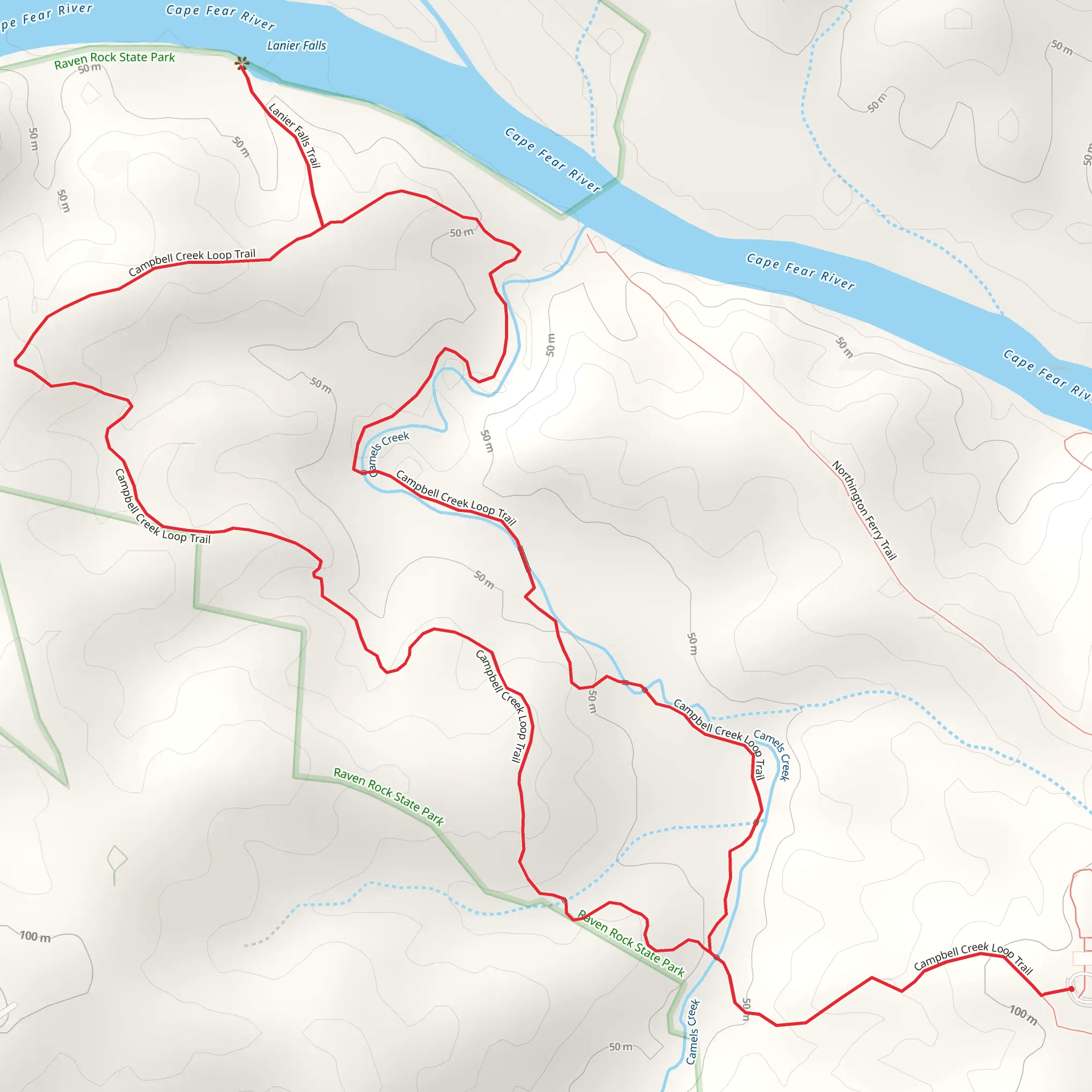 Campbell Creek Loop Trail mobile static map