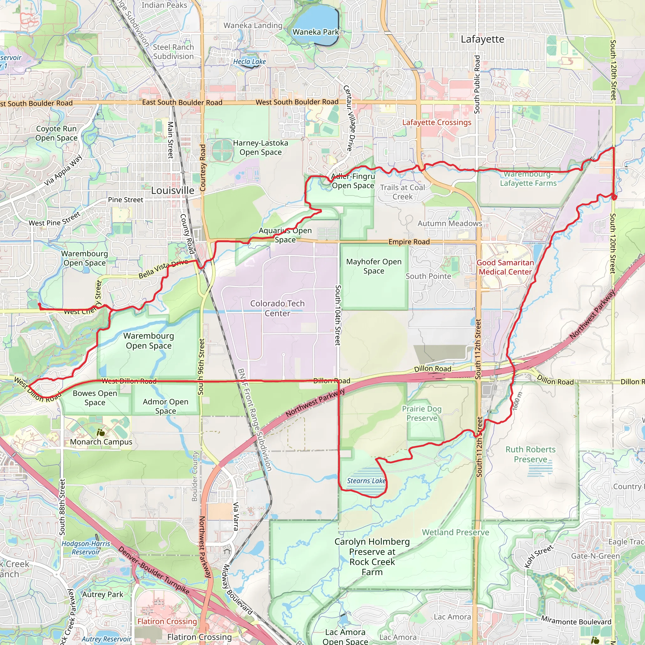 Coal Creek, Stearns Lake and Rock Creek Loop Trail mobile static map