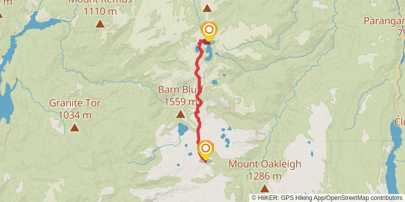 Overland Track - Julie and Darren stage 11 Map