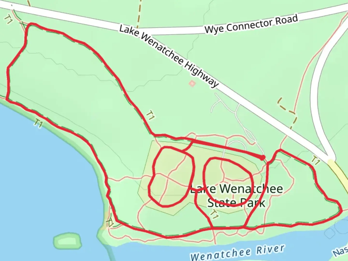 An image depicting the trail Lake Wenatchee State Park Loop and its surrounding area.