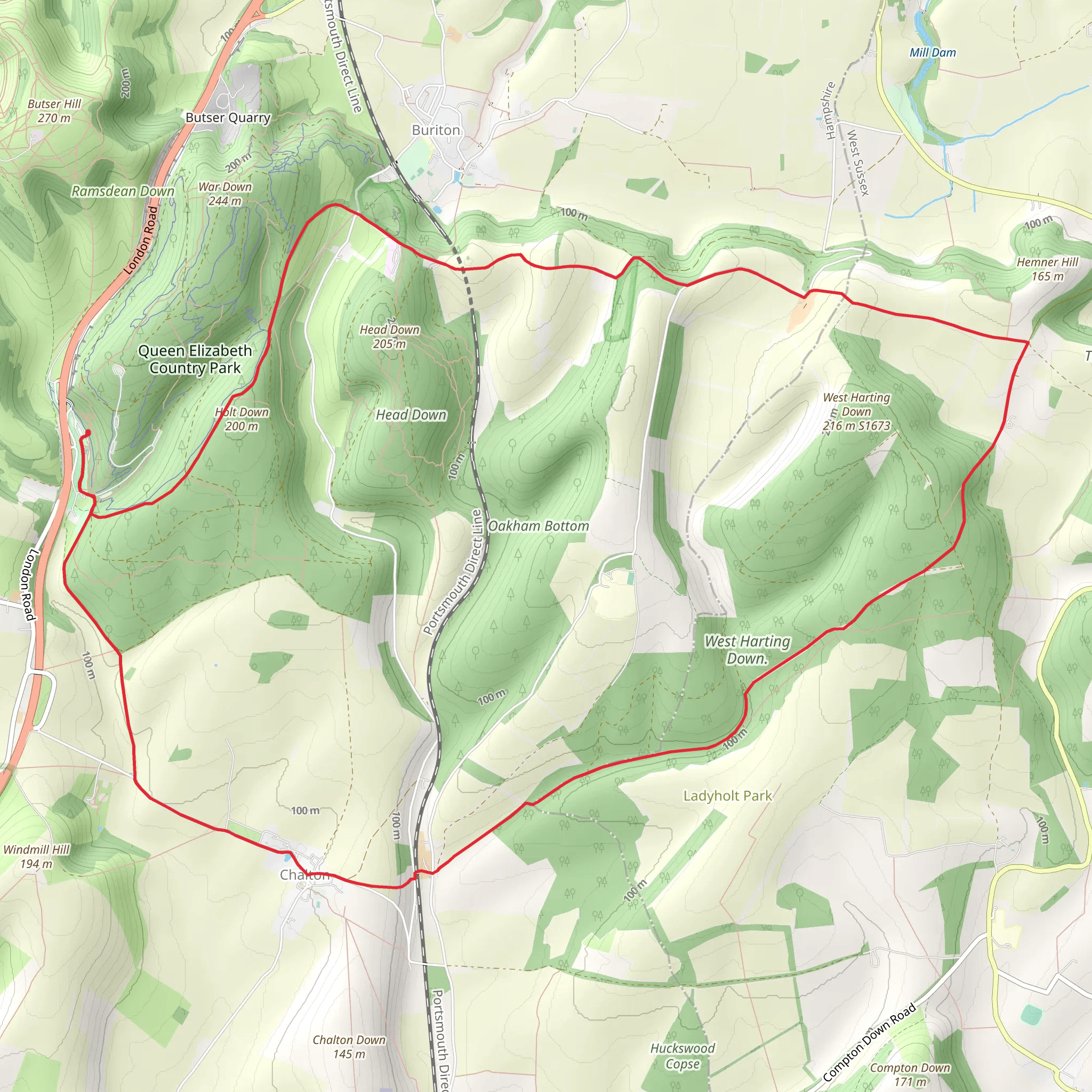 Queen Elizabeth Country Park mobile static map